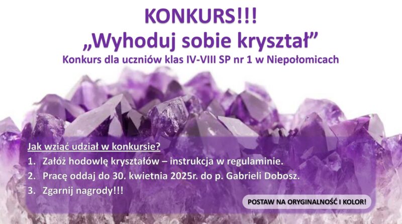 Konkurs pt. “Wyhoduj sobie kryształ”.