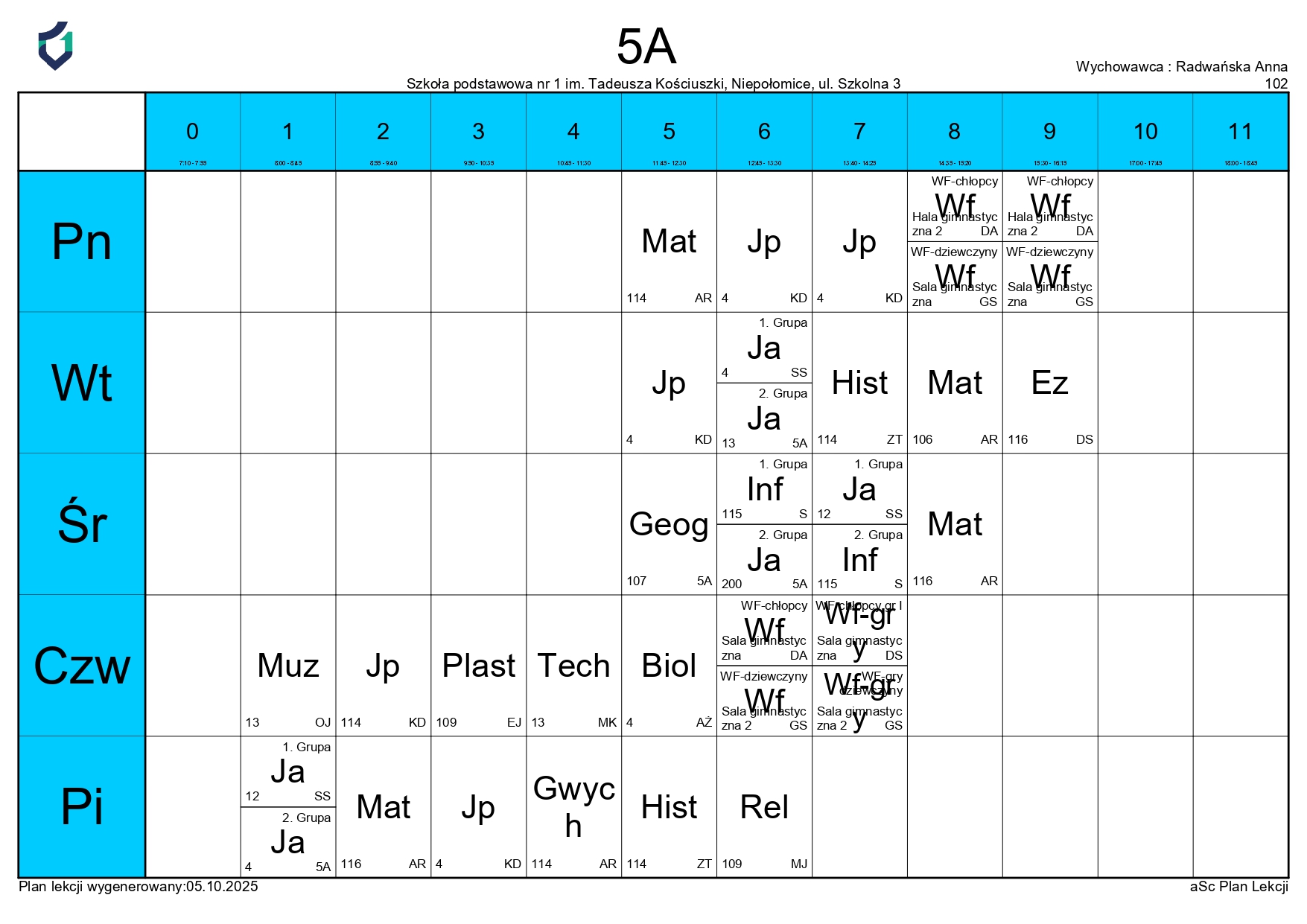 PLAN LEKCJI