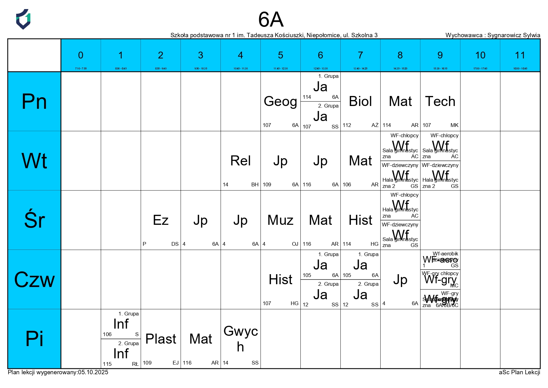 PLAN LEKCJI