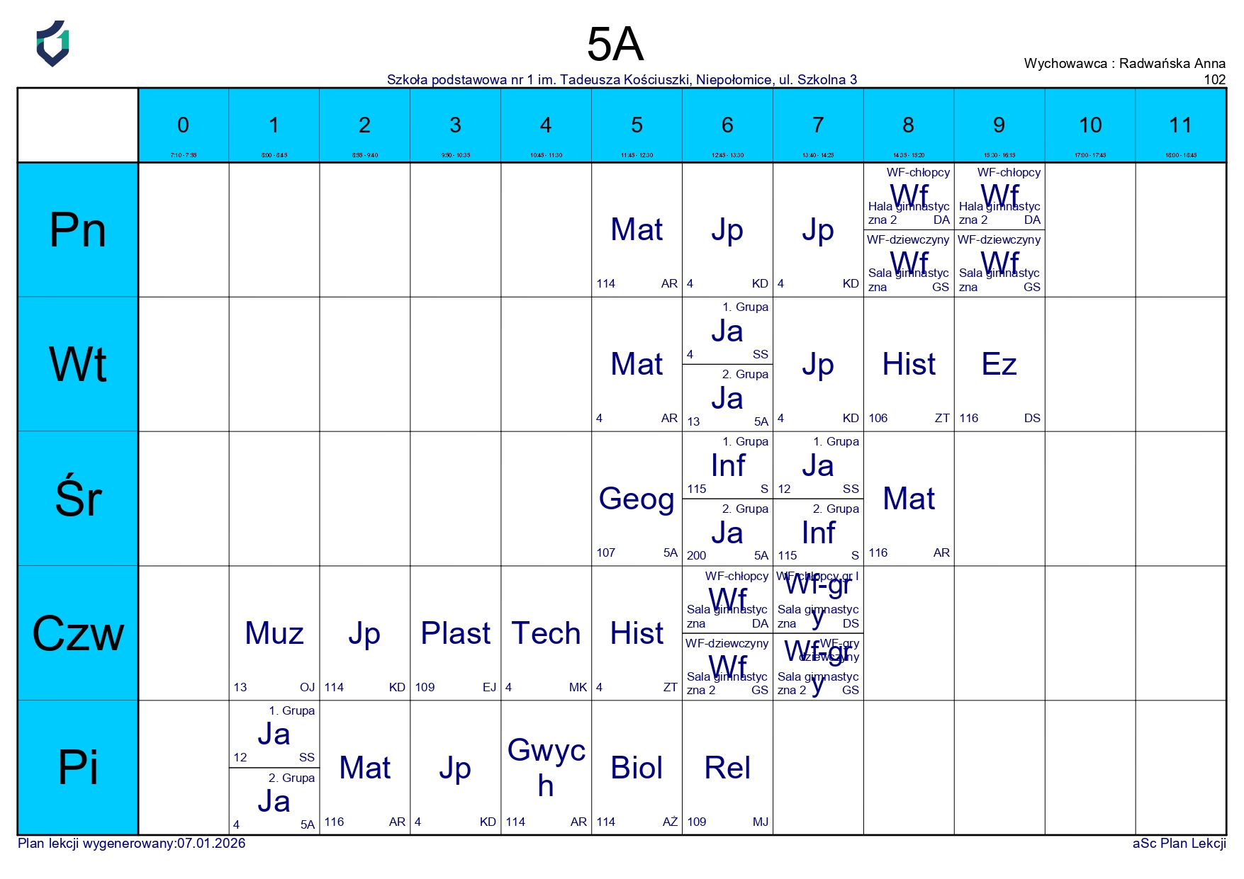 PLAN LEKCJI