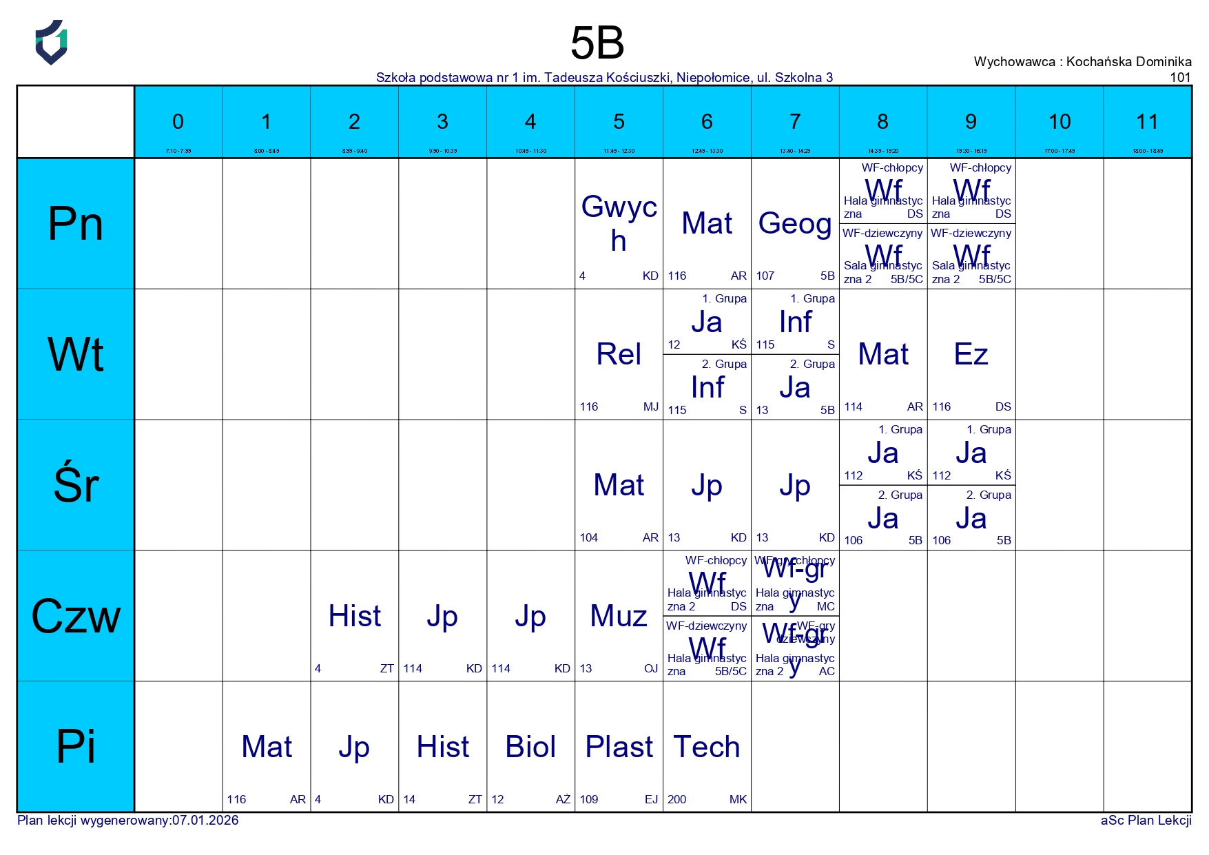 PLAN LEKCJI