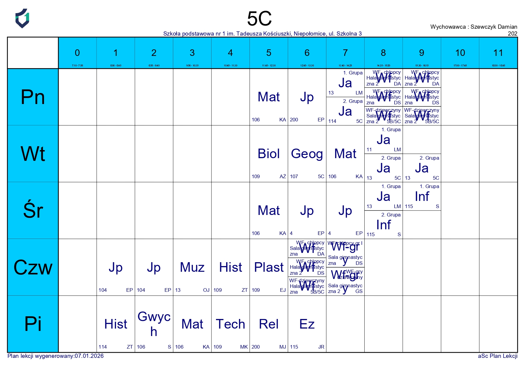 PLAN LEKCJI