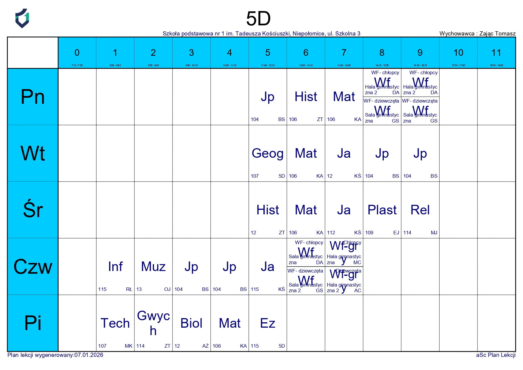 PLAN LEKCJI