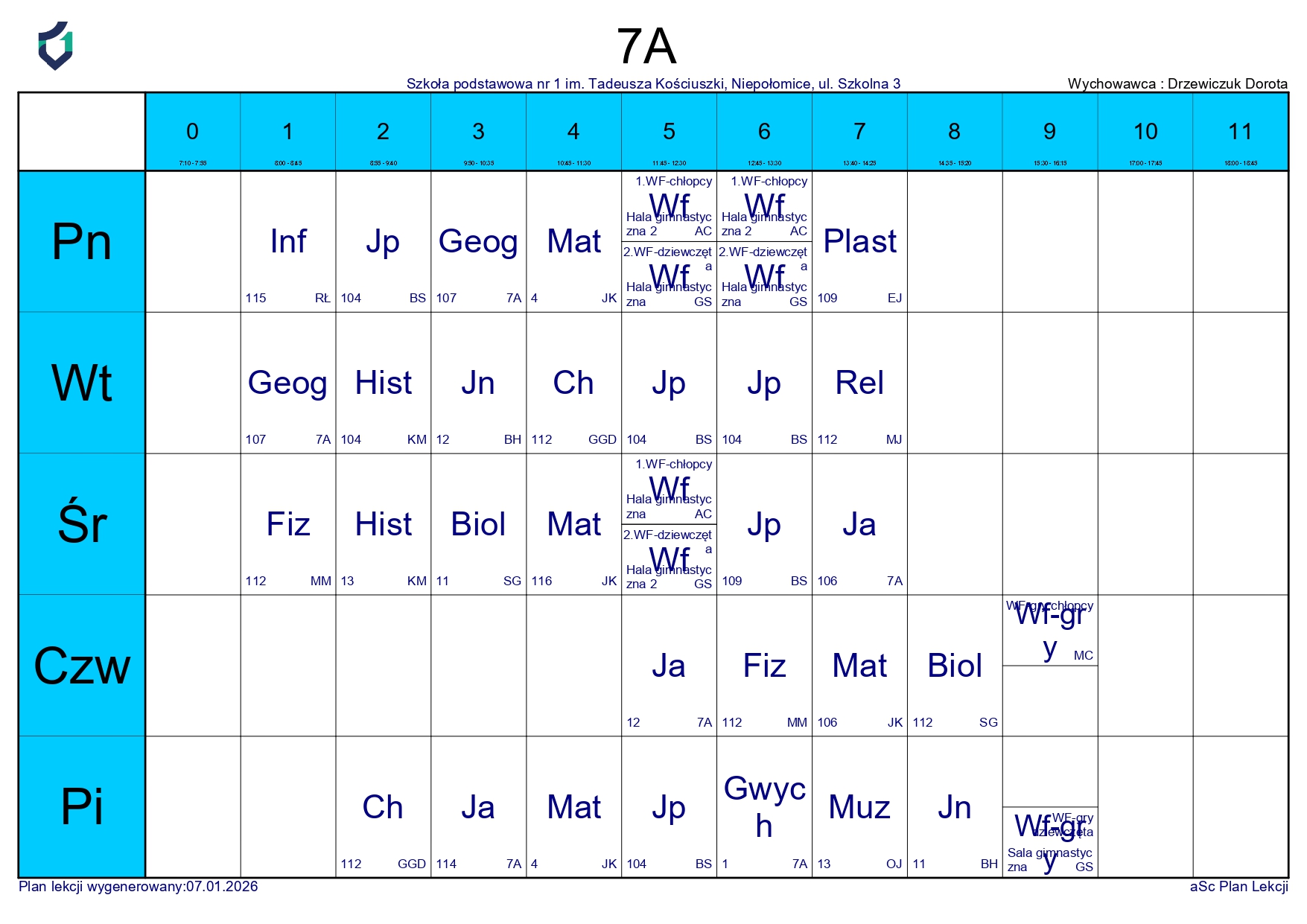 PLAN LEKCJI