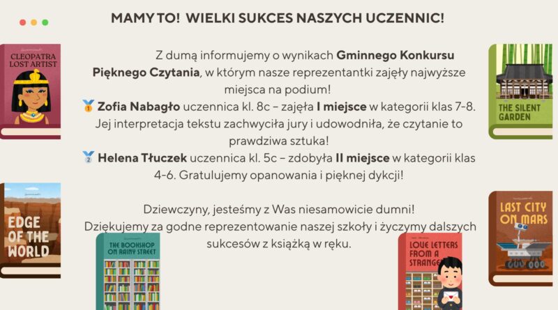 GMINNY KONKURS PIĘKNEGO CZYTANIA