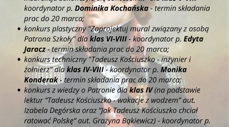 Konkursowe świętowanie Dnia Patrona w naszej szkole